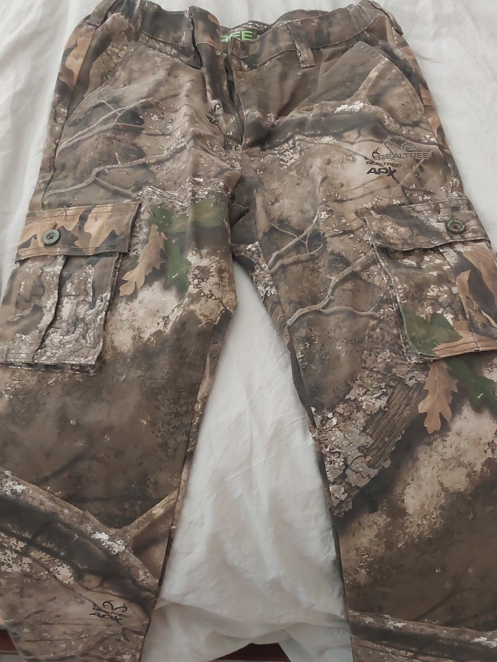Realtree Kid's Camo Cargo Pants in Brown and Green